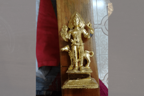 Brass Bairavar statue